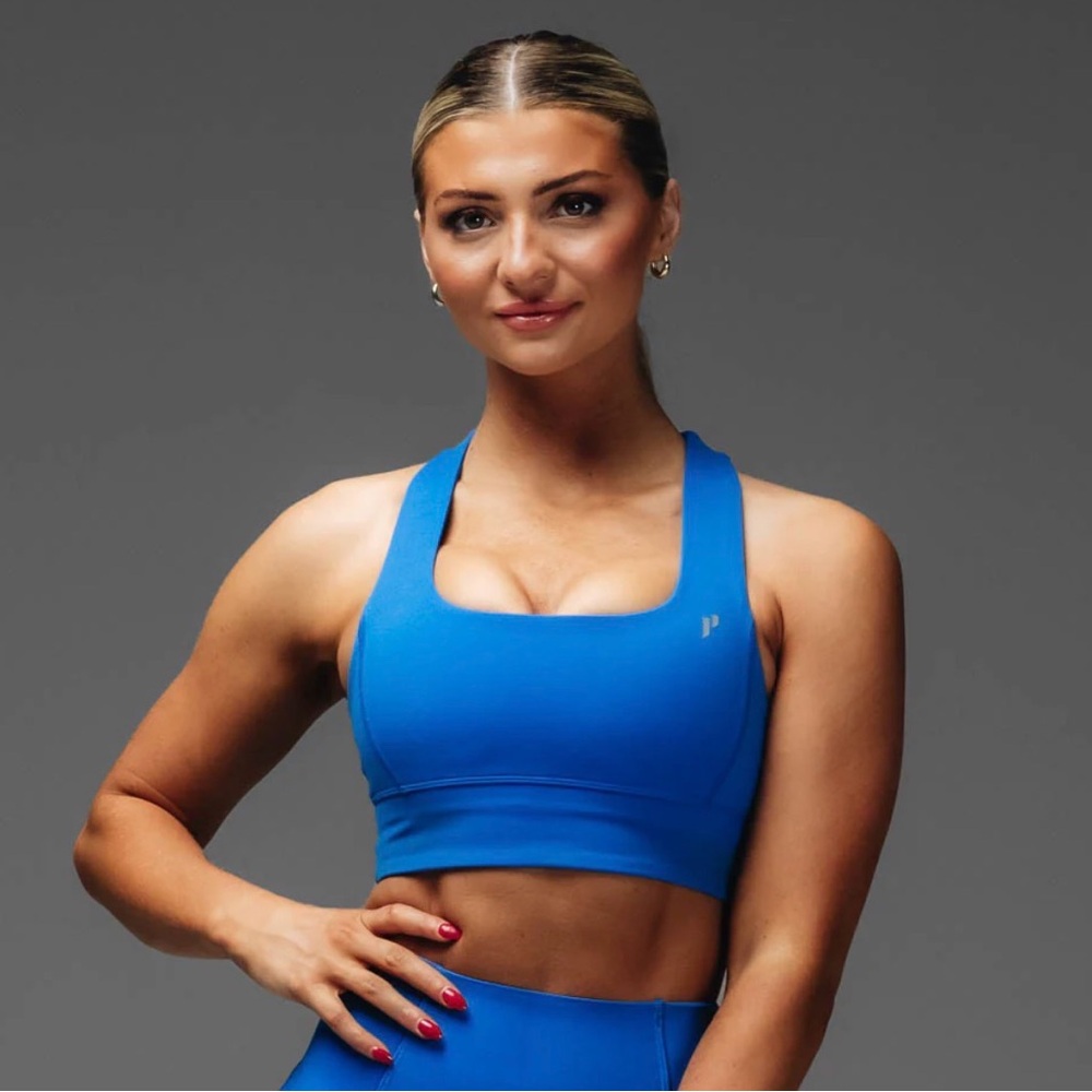 Blue Sports Bra - Women's High Support Activewear